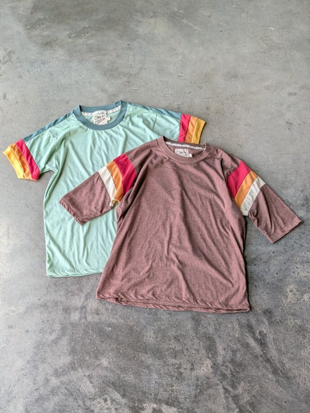 Camp Collection Short Sleeve Tee Bundle Green Brown Stripes large